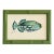 Original Hand-Painted Green Fish Painting in a Handpainted Frame For Sale