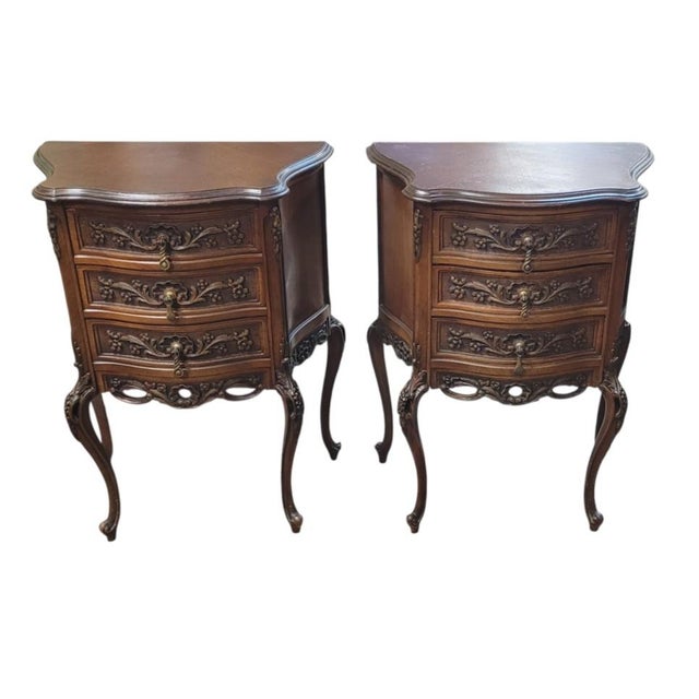 Pair 1920s Swan Leg Carved End Tables For Sale - Image 15 of 15