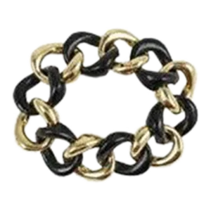 18kt Ebony Wood and Gold Link Bracelet