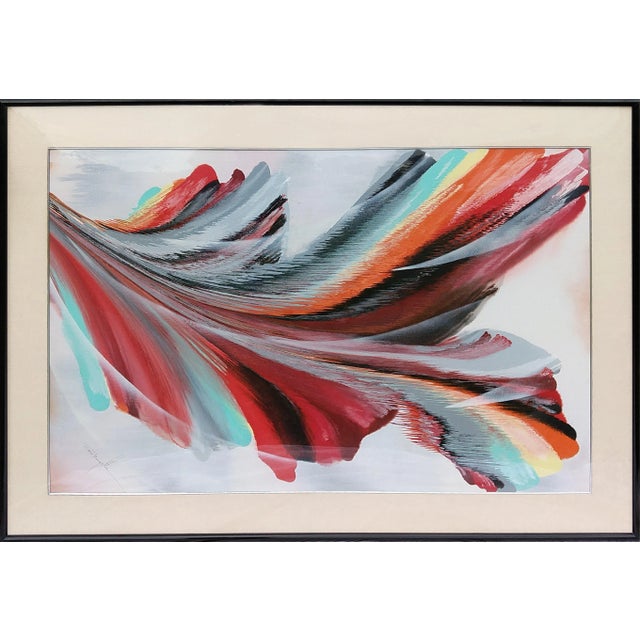 Colors in Motion Dom Mingolla Year: Circa 1975 Size: 36 in. x 57 in. Framed size: 48 x 68 inches Gouache and Watercolor on...