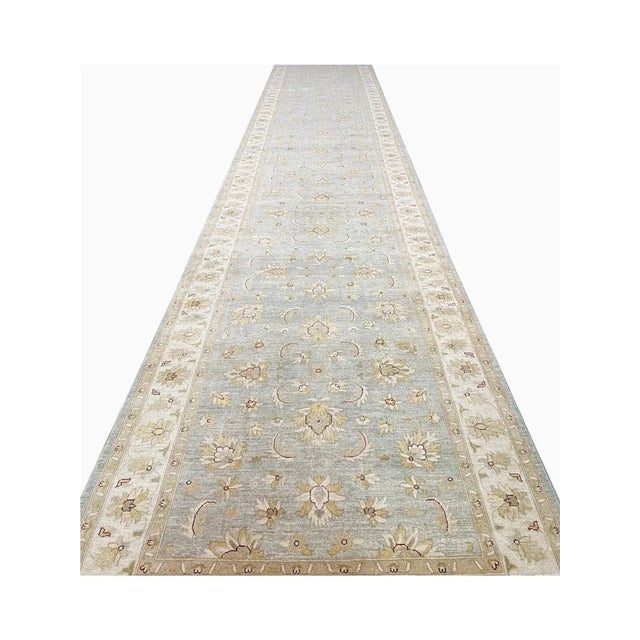 1990s Handwoven Pakistani Peshawar Area Rug 5x26 For Sale - Image 9 of 10