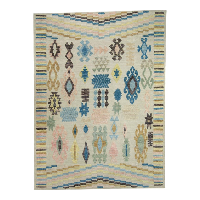 Turkish Kilim Oriental Handmade Flatweave 9'3" x 12'6" #18584 For Sale