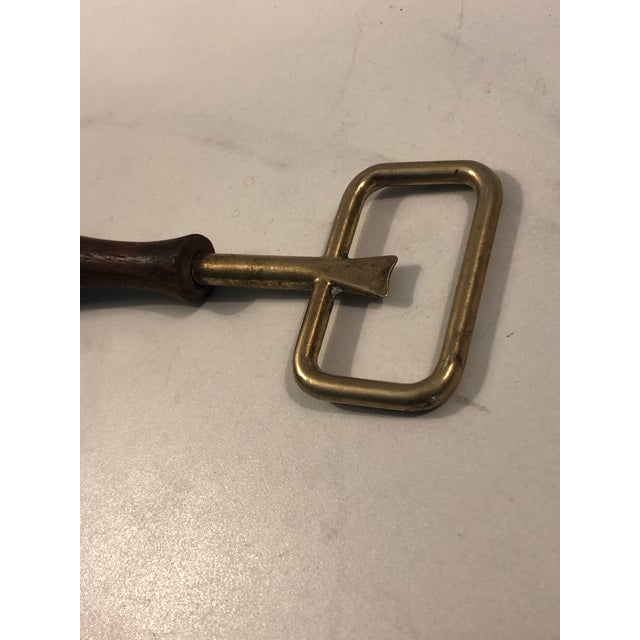 1970s Italian Contemporary Brass and Wood Bottle Opener For Sale - Image 4 of 7