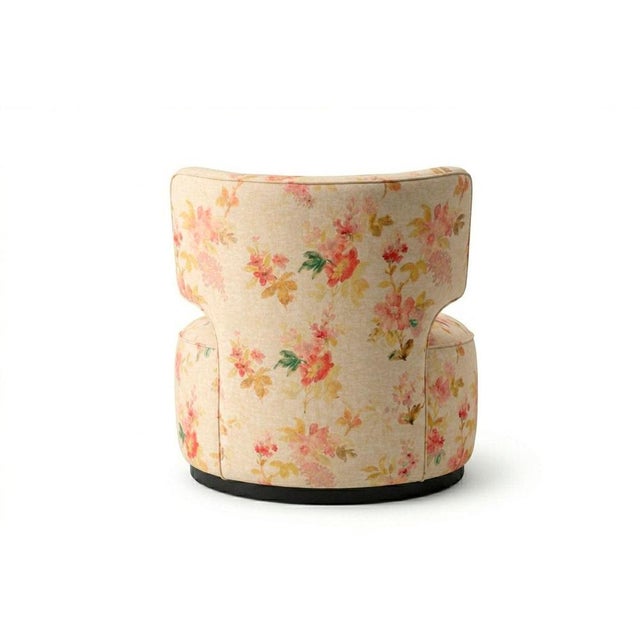 Contemporary Capricho Swivel Chair Creme Ditsy by Moanne For Sale - Image 3 of 6