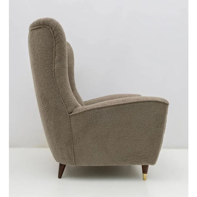 Mid-Century Modern Bouclè High Back Armchair by Isa Bergamo, 1950 For Sale - Image 6 of 9