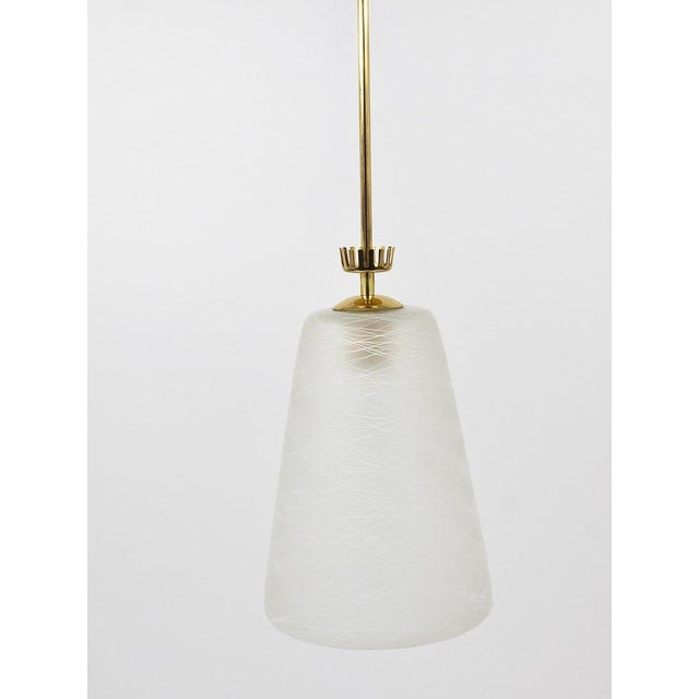 1950s Mid-Century Brass Crown Pendant Lamp Lantern in the style of Gio Ponti, Italy, 1950s For Sale - Image 5 of 18