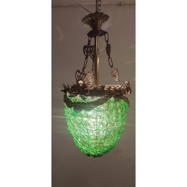 Goldenrod Ceiling Lamp with Murano Crystal Flowers, Italy, 1960s For Sale - Image 8 of 18
