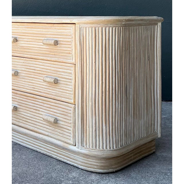 Vintage Washed Pretzel Reed Six-Drawer Dresser For Sale - Image 12 of 12