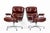 Mid-Century Modern Pair Eames Herman Miller Time Life Lobby Red Leather Office Chairs For Sale - Image 3 of 13