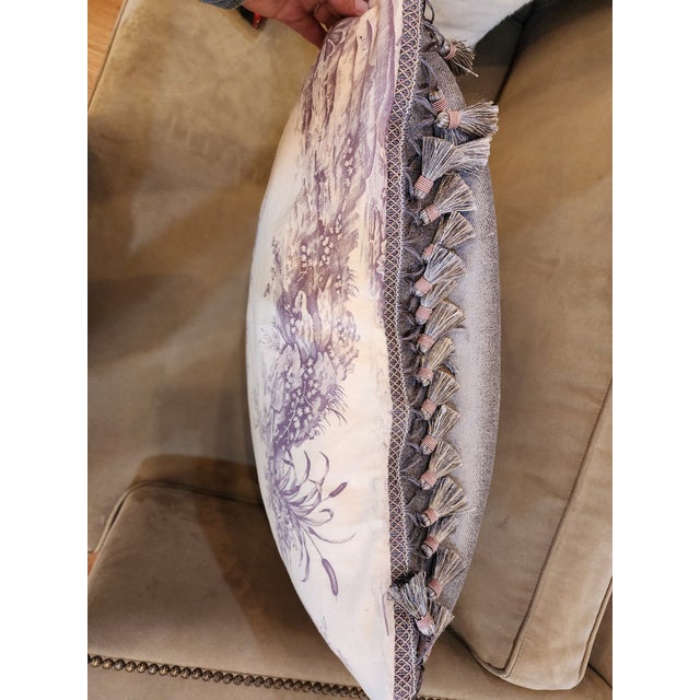 French Country French Toile Euro Down Pillow. Gorgeous! For Sale - Image 3 of 5