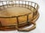 Hollywood chic' round faux bamboo brass/copper bar tray. Gorgeous aged patina showing copper and brass. 15-1/2" wide.