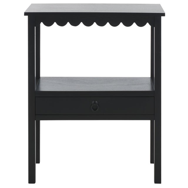 Heaven Scalloped Low Drawer Accent Table in Matte Black For Sale - Image 10 of 10