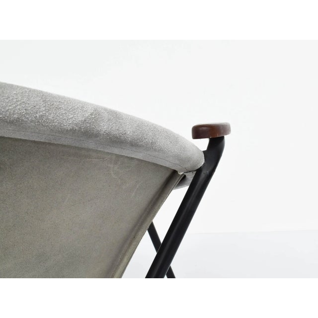 Blue Set of Light Blue Suede Nesting Armchairs by Hans Olsen for Lea Design, Denmark, 1950s For Sale - Image 8 of 11