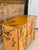 Vintage Coastal Tortoise Bamboo Sideboard Cabinet With Floral Decoupage & Crackle Finish For Sale - Image 11 of 12
