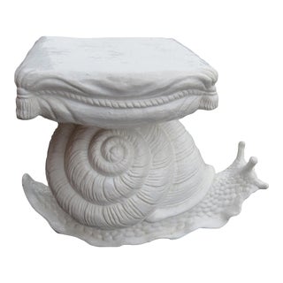 Vintage Ceramic Snail Garden Stool / Side Table Made in Italy For Sale