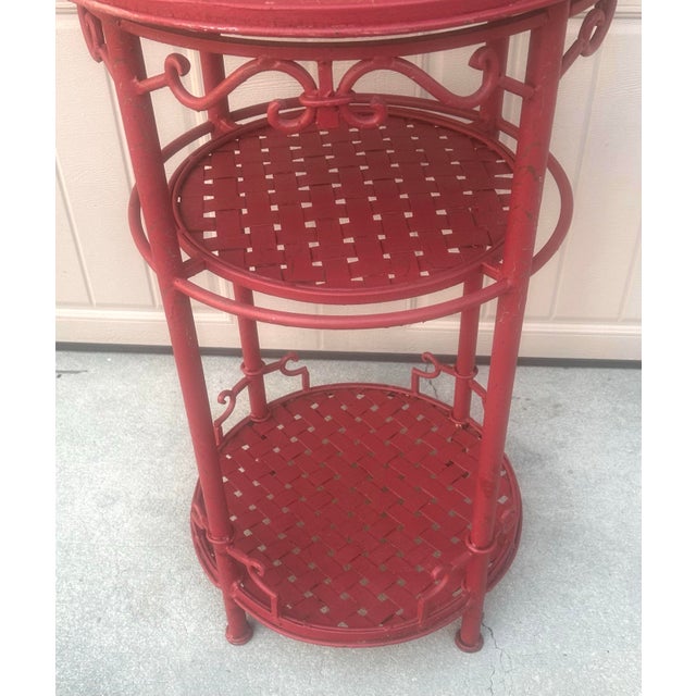 Large Heavy Iron Vintage Chinoiserie Plant Stand For Sale - Image 12 of 12