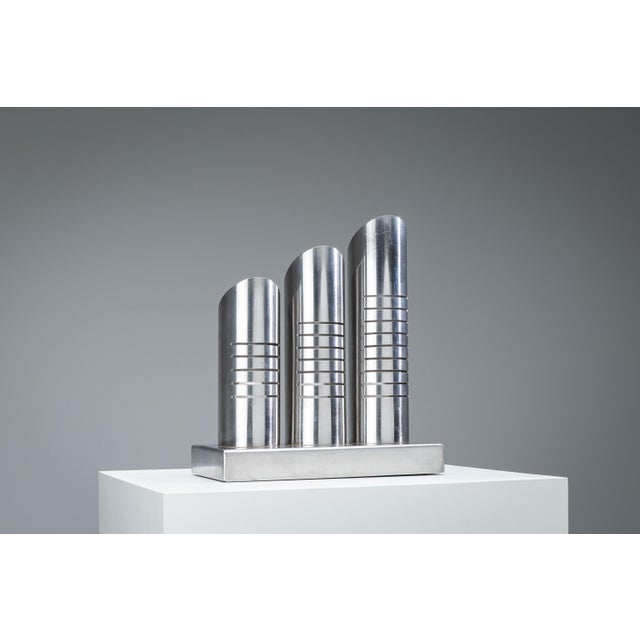 Mid-Century Modern Triple Column Table Lamp in Stainless Steel attributed to Goffredo Reggiani, 1960s For Sale - Image 3 of 18