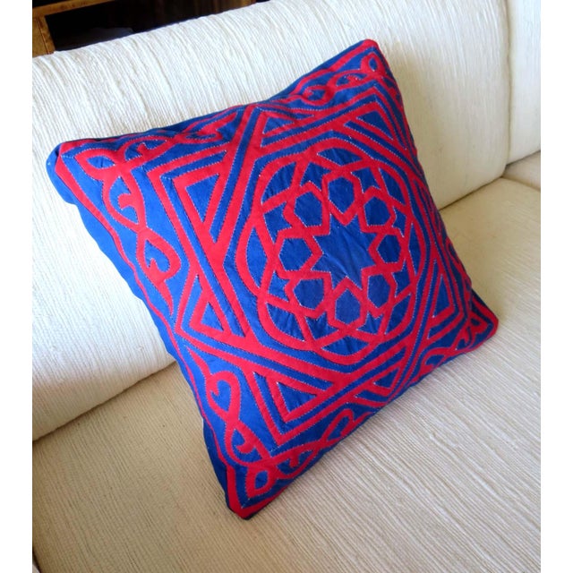 Pair Applique Throw Pillow Covers For Sale - Image 4 of 10