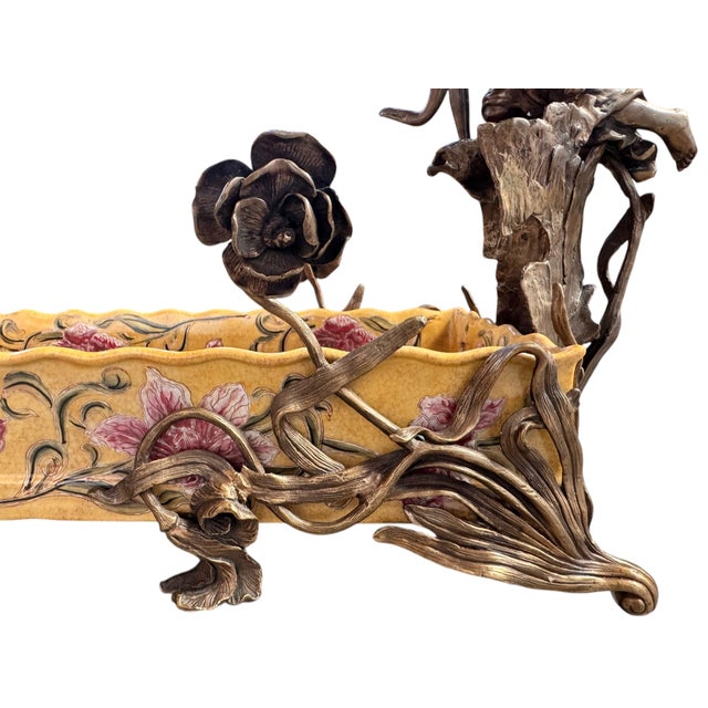 Late 20th Century Wong Lee: Art Nouveau Gilt Bronze Table Jardiniere For Sale In Austin - Image 6 of 15