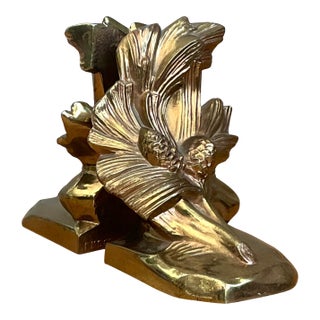 Vintage Brass Pinecone Bookends For Sale