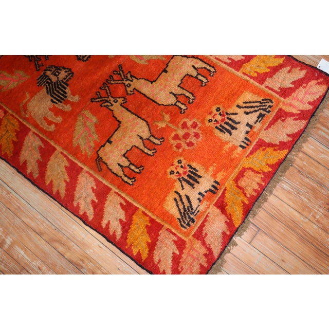 Orange Animal Vintage Tibetan Rug For Sale - Image 12 of 18