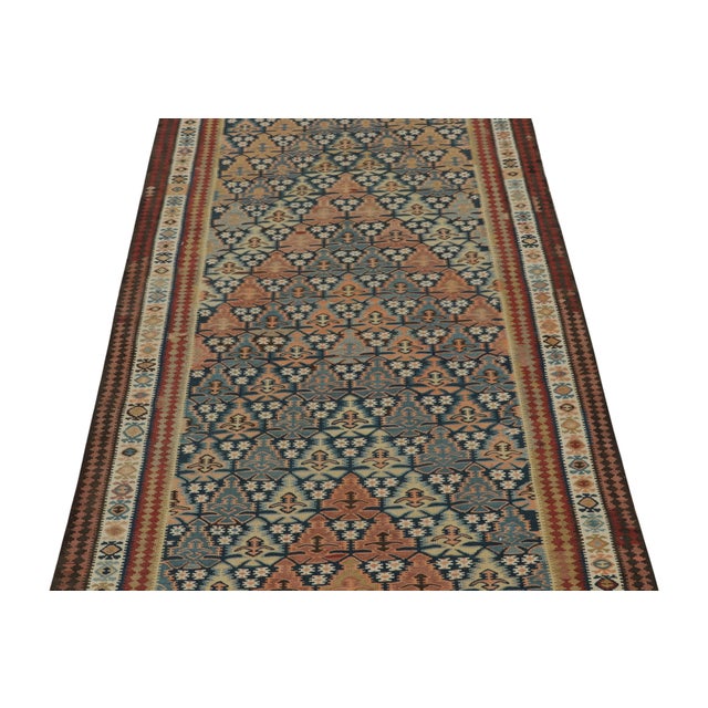 1950s Vintage Persian Kilim Rug in Polychromatic Geometric Patterns by Rug & Kilim For Sale - Image 5 of 7