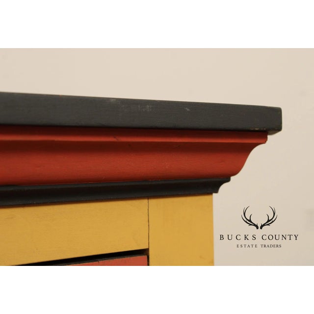 Pair Of Handcrafted Folk Art Painted Pine Corner Cabinets For Sale In Philadelphia - Image 6 of 18