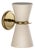 Gable Sconce, Antique Natural Brass with Oyster Shade For Sale