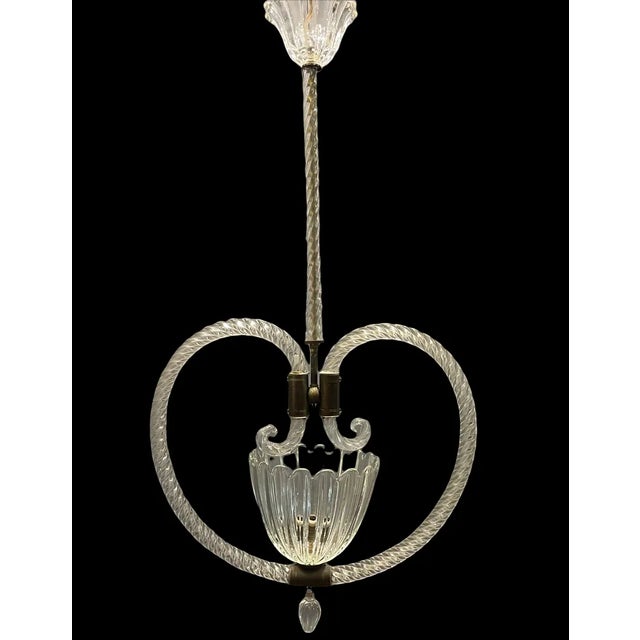 Art Deco Murano Glass Lamp by Ercole Barovier, 1950s For Sale - Image 9 of 10