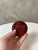 Charming small vintage Asian jewelry box, crafted from blue enameled metal and adorned with a rich, carved red cinnabar...