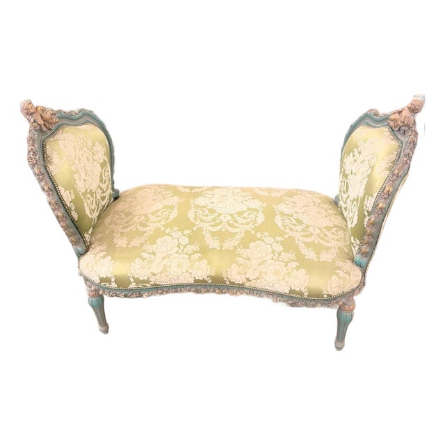 Vintage French Louis XV Double-Ended Settee upholstery For Sale