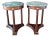 French Style Neoclassical Marble Top Round Side Tables -a Pair For Sale