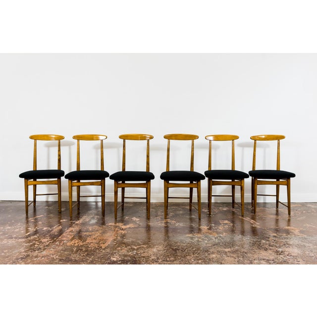 This set of six vintage dining chairs was manufactured in the 1960s by the Bernard Malendowicz Factory in Swarzędz,...