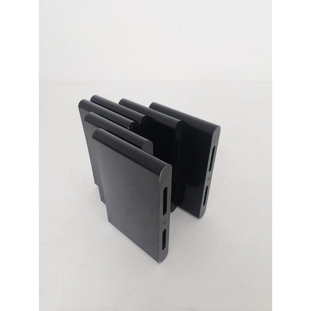 Plastic Black Plastic Magazine Rack by Giotto Stoppino for Kartell, Italy For Sale - Image 7 of 11