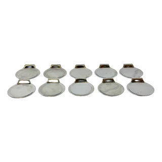 Mid-Century Danish Stainless Steel Coasters by Georg Jensen, 1970s, Set of 10 For Sale