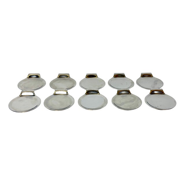 Mid-Century Danish Stainless Steel Coasters by Georg Jensen, 1970s, Set of 10 For Sale