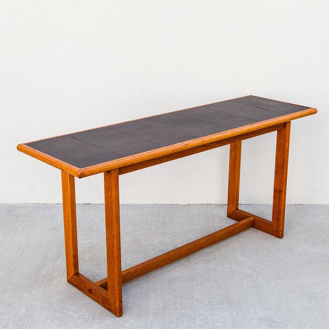 1980s Vintage Danish Teak & Slate Console Table by Interform Collection For Sale - Image 12 of 12