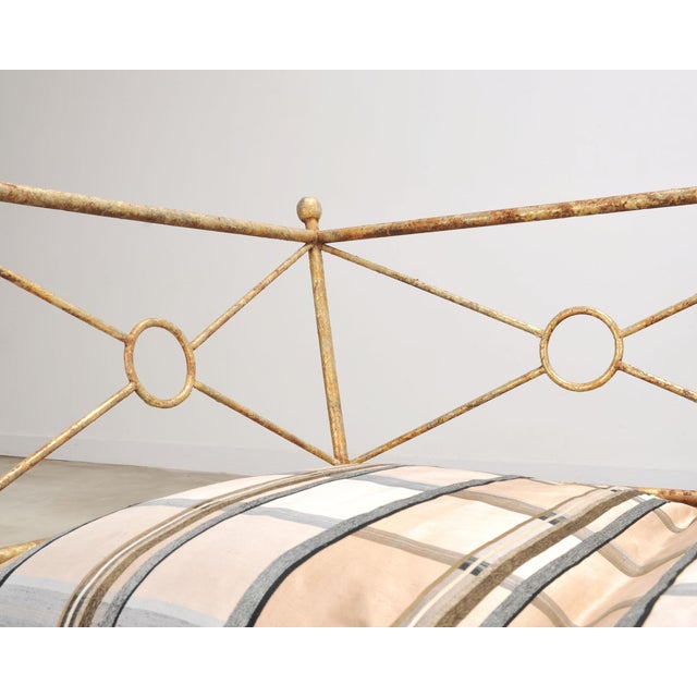 Giacometti Style Neoclassical Gilt Iron Daybed or Sofa 7 Ft For Sale - Image 15 of 18