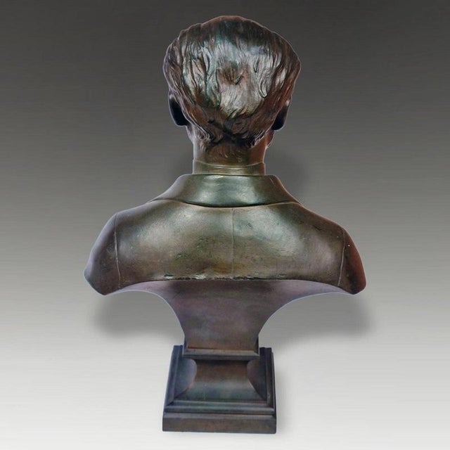 Metal Jean Bulio, French Bust, 19th Century, Bronze For Sale - Image 7 of 10