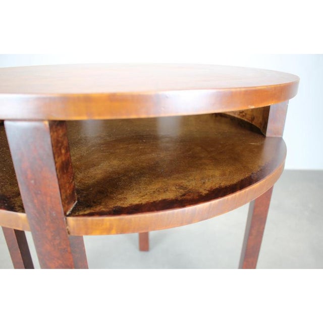 1930s Art Deco Mahogany Veneer Table, Former Czechoslovakia, 1930s For Sale - Image 5 of 12