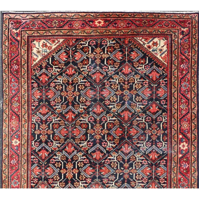 Blue Antique Persian Sultanabad Rug With Vibrant Floral Motifs 4'9 X 6'10 For Sale - Image 8 of 12