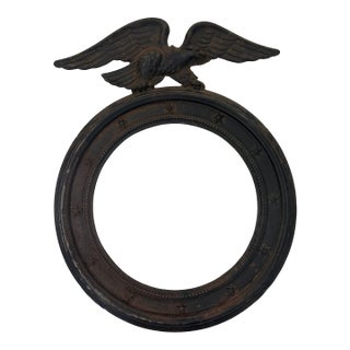 Vintage Federal, Americana Style Cast Iron Round Eagle Frame For Sale