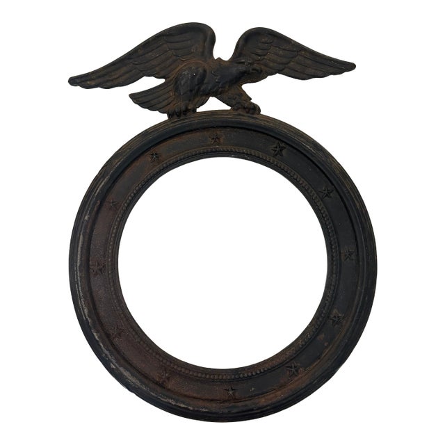 Vintage Federal, Americana Style Cast Iron Round Eagle Frame For Sale