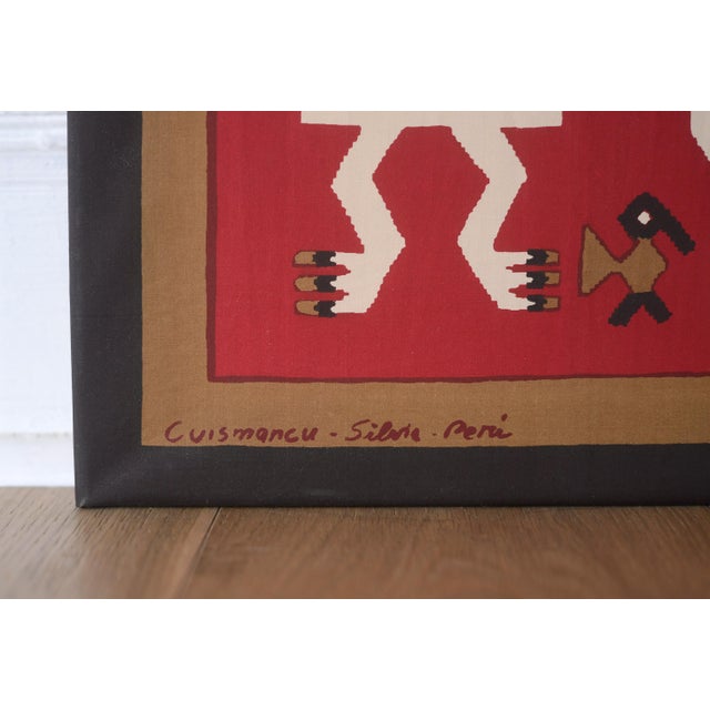 1970s Peruvian Silvania Prints Framed Incan Textile Art Print Wallhanging For Sale In San Francisco - Image 6 of 10
