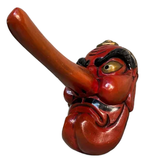 Vintage Hand-Carved Tengu Mask, 1950s