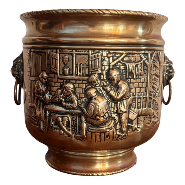 Antique Edwardian Brass Coal Bucket, 1900 For Sale