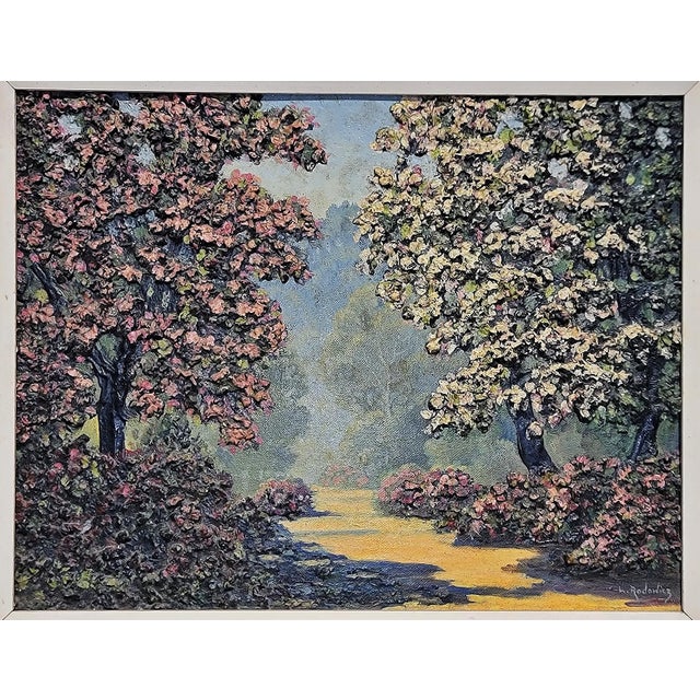 1950s 1950s Impasto Fine Art Oil Painting, 'Forest Path' by Leonard Rodowicz For Sale - Image 5 of 12