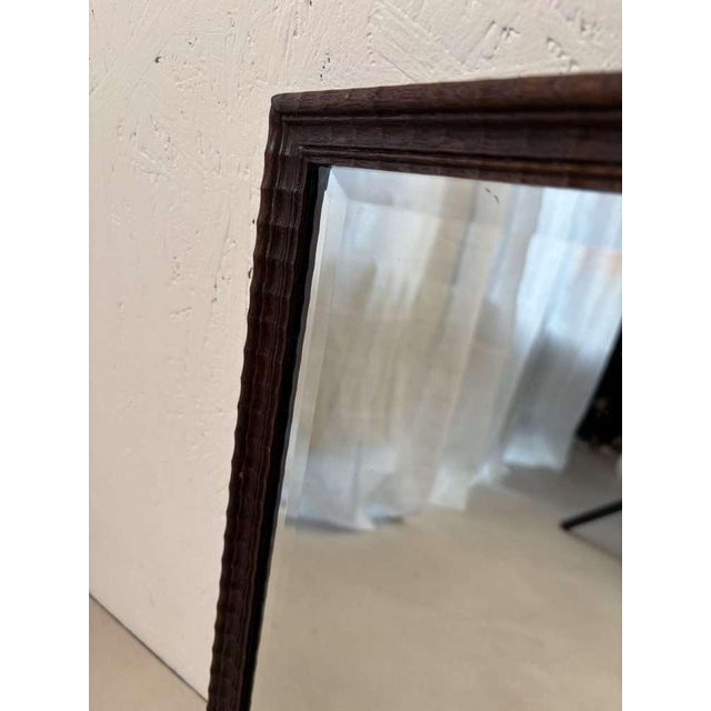 Glass Vintage Wooden Mirror with Facet Glass, 1950s For Sale - Image 7 of 11