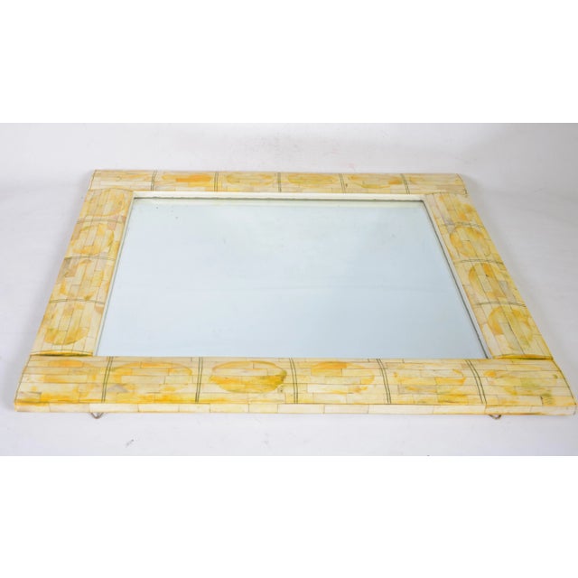 Vintage Mirror With Decorative Frame of Beef Bone Slices For Sale In New York - Image 6 of 9