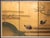 Lovely Japanese 4-panel folding painted byobu (folding screen), depicts a peaceful scene with Mandarin Ducks and...